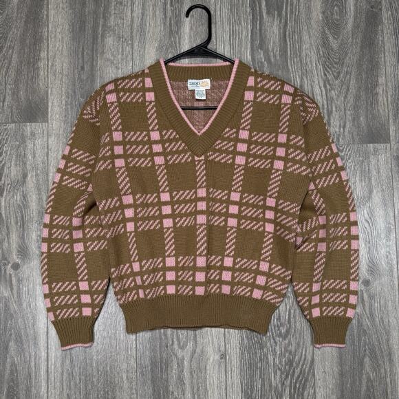 IZOD Sweaters - Vintage 80s IZOD Club Golf Sweater Womens S Cotton Preppy Graphic Knit Grandma